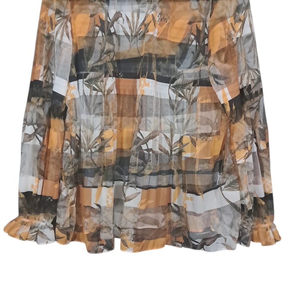 Bloomingdales CQ by CQ Sheer Blouse Top Floral Black Yellow Coquette Romantic Sm - Picture 4 of 13